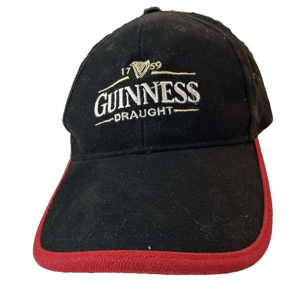 Vintage Guinness Beer Hat Black Red Adjustable Irish Pub Embroidered Brewery